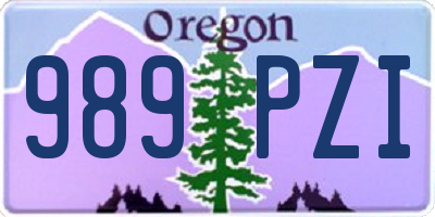 OR license plate 989PZI