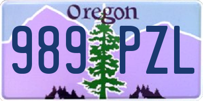 OR license plate 989PZL