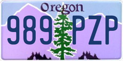 OR license plate 989PZP
