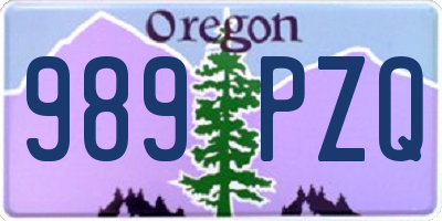 OR license plate 989PZQ