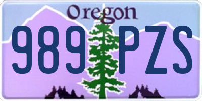 OR license plate 989PZS