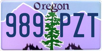 OR license plate 989PZT