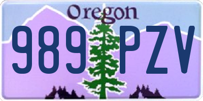 OR license plate 989PZV