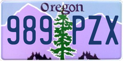 OR license plate 989PZX