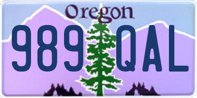 OR license plate 989QAL