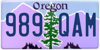 OR license plate 989QAM