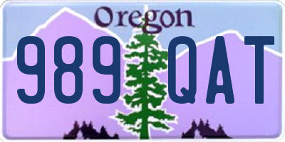 OR license plate 989QAT