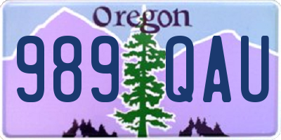 OR license plate 989QAU