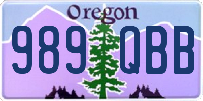 OR license plate 989QBB