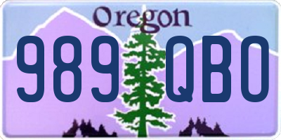 OR license plate 989QBO