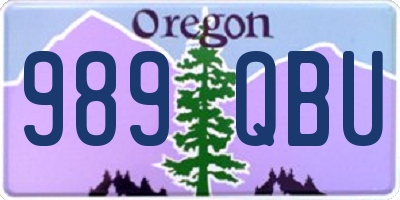 OR license plate 989QBU