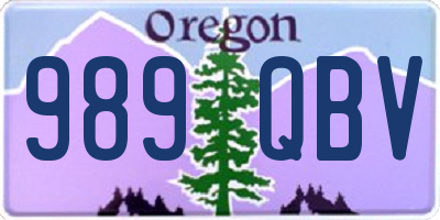 OR license plate 989QBV