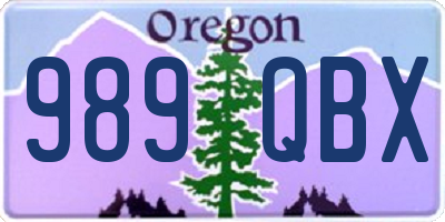 OR license plate 989QBX