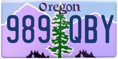 OR license plate 989QBY
