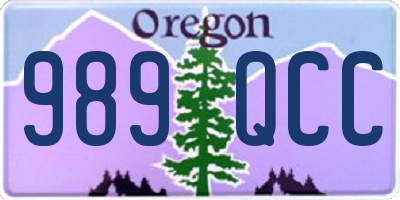 OR license plate 989QCC