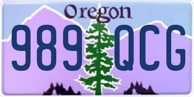 OR license plate 989QCG