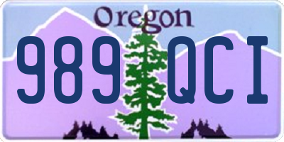 OR license plate 989QCI