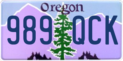 OR license plate 989QCK