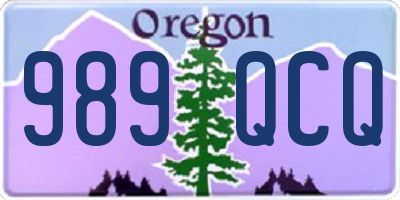 OR license plate 989QCQ