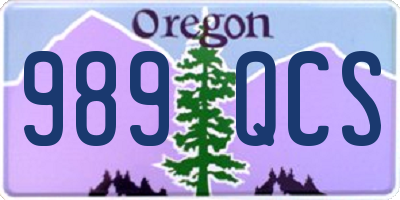 OR license plate 989QCS