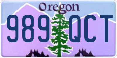 OR license plate 989QCT