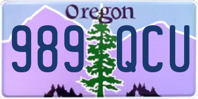 OR license plate 989QCU