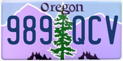 OR license plate 989QCV