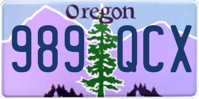 OR license plate 989QCX