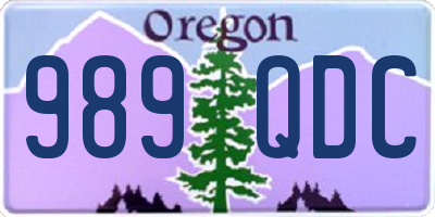 OR license plate 989QDC