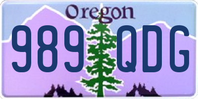 OR license plate 989QDG