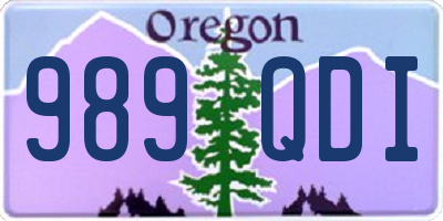 OR license plate 989QDI
