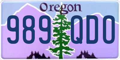 OR license plate 989QDO