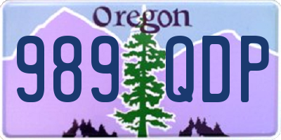 OR license plate 989QDP