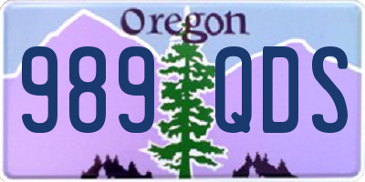 OR license plate 989QDS
