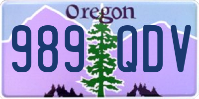 OR license plate 989QDV