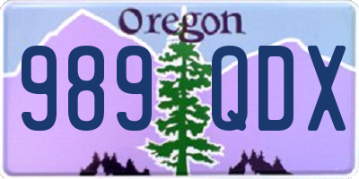 OR license plate 989QDX