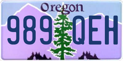 OR license plate 989QEH