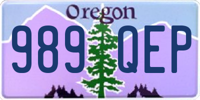 OR license plate 989QEP