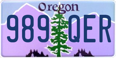 OR license plate 989QER