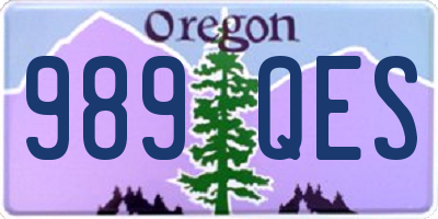 OR license plate 989QES