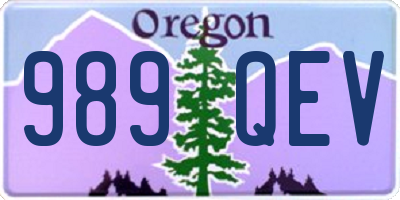 OR license plate 989QEV