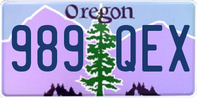 OR license plate 989QEX