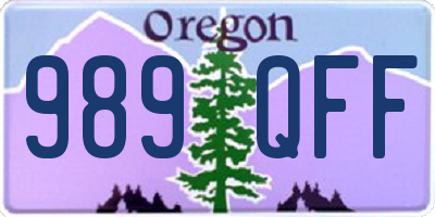 OR license plate 989QFF
