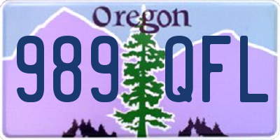 OR license plate 989QFL