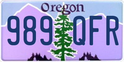 OR license plate 989QFR