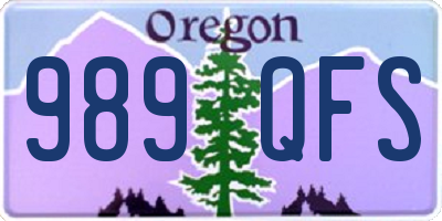 OR license plate 989QFS