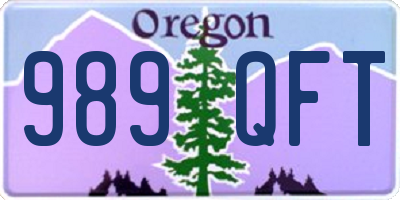 OR license plate 989QFT