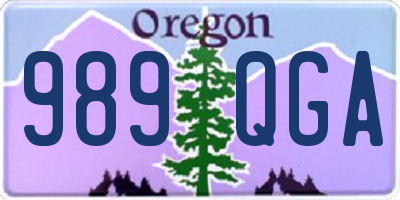 OR license plate 989QGA