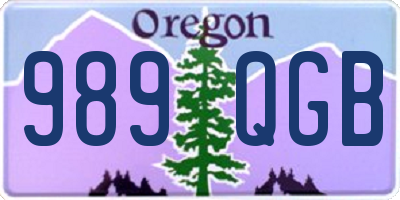 OR license plate 989QGB
