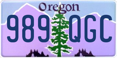 OR license plate 989QGC